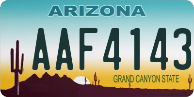 AZ license plate AAF4143