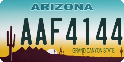 AZ license plate AAF4144