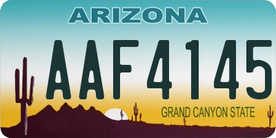 AZ license plate AAF4145