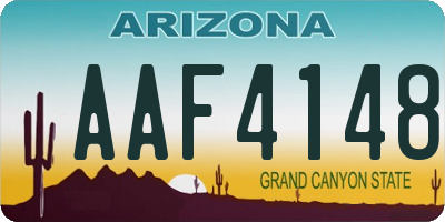 AZ license plate AAF4148