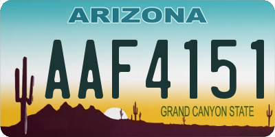 AZ license plate AAF4151