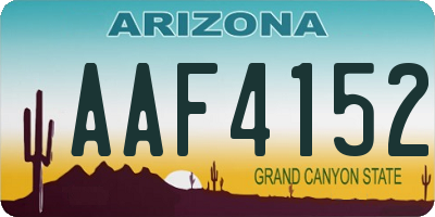 AZ license plate AAF4152
