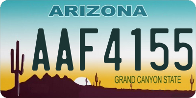 AZ license plate AAF4155