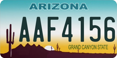 AZ license plate AAF4156