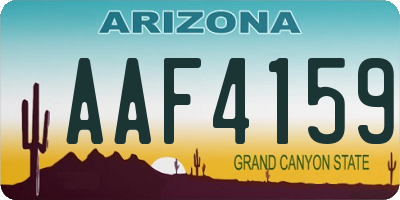 AZ license plate AAF4159