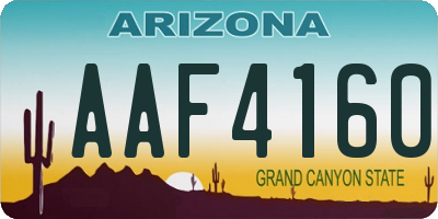 AZ license plate AAF4160