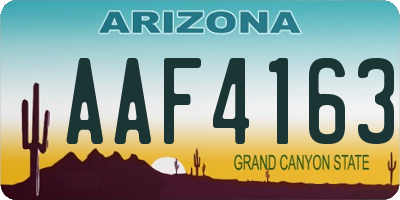 AZ license plate AAF4163