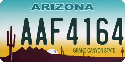 AZ license plate AAF4164