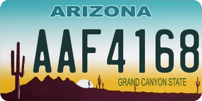 AZ license plate AAF4168