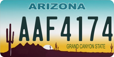 AZ license plate AAF4174
