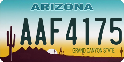 AZ license plate AAF4175