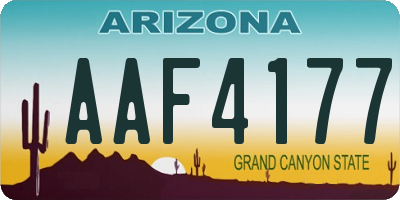 AZ license plate AAF4177