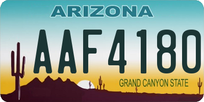 AZ license plate AAF4180