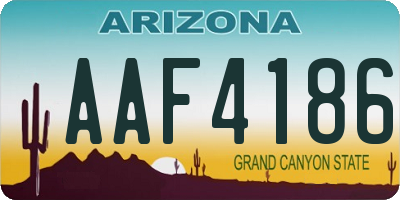 AZ license plate AAF4186