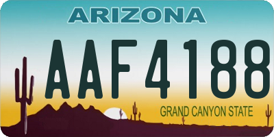 AZ license plate AAF4188