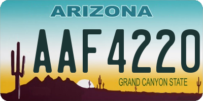 AZ license plate AAF4220