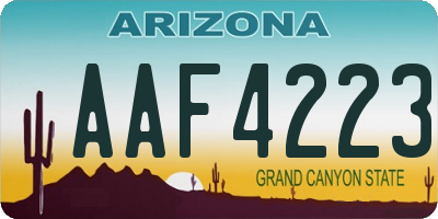 AZ license plate AAF4223