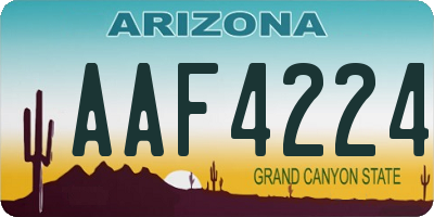 AZ license plate AAF4224