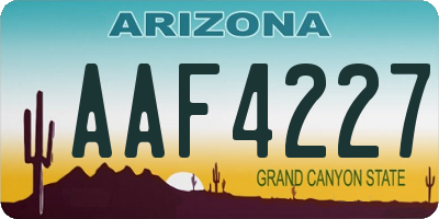 AZ license plate AAF4227