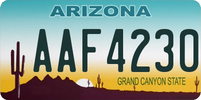 AZ license plate AAF4230