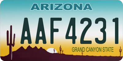 AZ license plate AAF4231