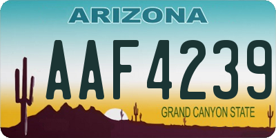 AZ license plate AAF4239