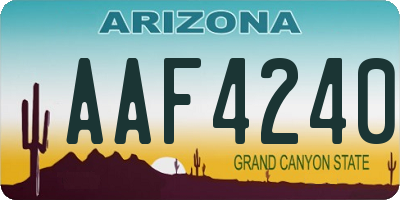 AZ license plate AAF4240