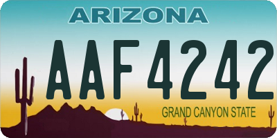 AZ license plate AAF4242