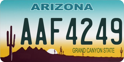 AZ license plate AAF4249