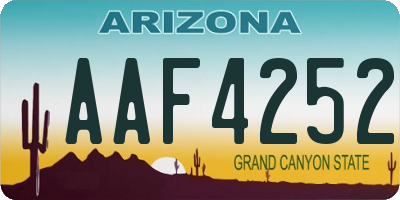 AZ license plate AAF4252