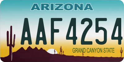 AZ license plate AAF4254
