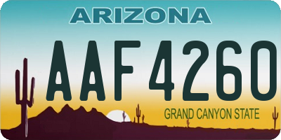 AZ license plate AAF4260