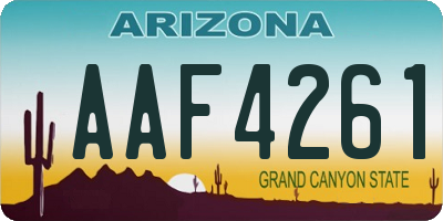 AZ license plate AAF4261