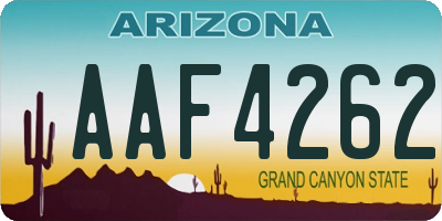 AZ license plate AAF4262