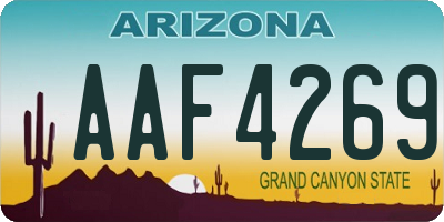 AZ license plate AAF4269