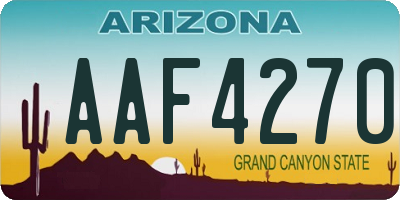 AZ license plate AAF4270