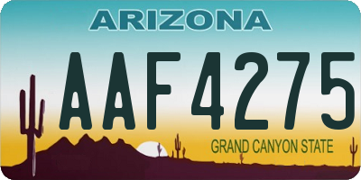 AZ license plate AAF4275