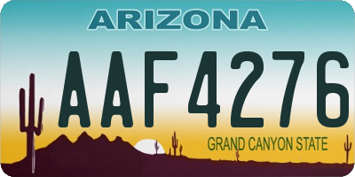 AZ license plate AAF4276