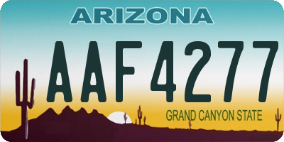 AZ license plate AAF4277