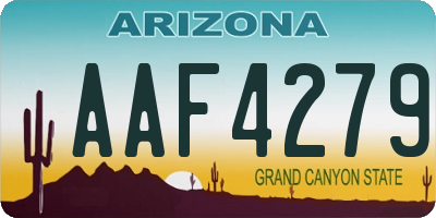 AZ license plate AAF4279