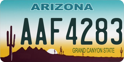 AZ license plate AAF4283