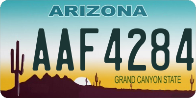 AZ license plate AAF4284