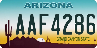 AZ license plate AAF4286