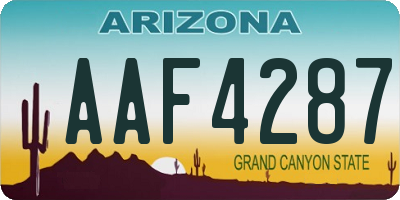 AZ license plate AAF4287