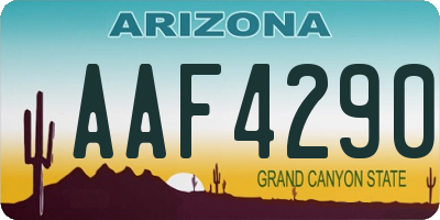 AZ license plate AAF4290