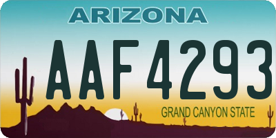 AZ license plate AAF4293