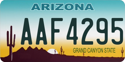 AZ license plate AAF4295