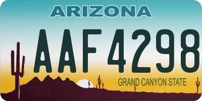 AZ license plate AAF4298