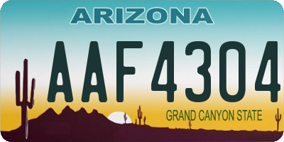 AZ license plate AAF4304