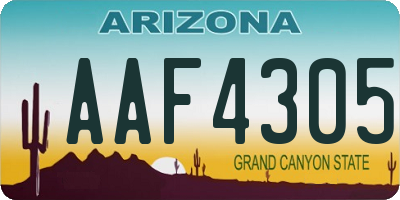 AZ license plate AAF4305